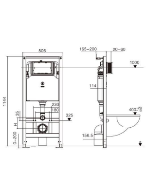 AMBERG 506 WT Инсталляция для унитаза. Белая кнопка WeltWasser фото в интернет-магазине Русалия