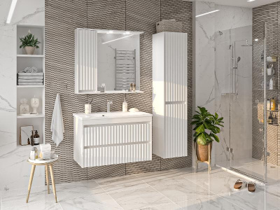 Зеркальный шкаф Balaton 90 левый (белый) BAL-04090-01-Л Brevita фото в интернет-магазине Русалия