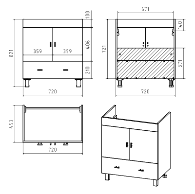 Тумба Дива 75 с раковиной Kirovit Оскар 75 Misty фото в интернет-магазине Русалия