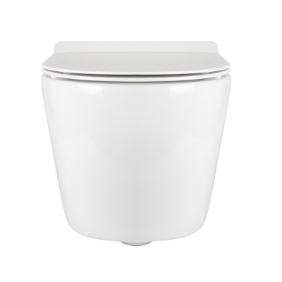 BOND F01-10 Унитаз подвесной безободковый белый с сиденьем с микролифтом фото в интернет-магазине Русалия