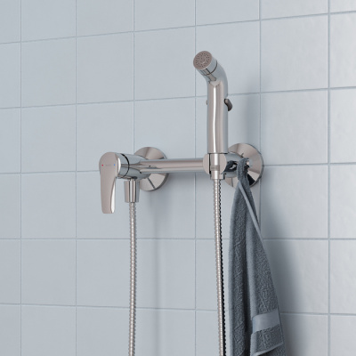 Смеситель с гигиеническим душем, глянцевый хром, Ray, IDDIS, RAYSB00i08 фото в интернет-магазине Русалия