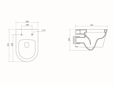 Унитаз подвесной безободковый Бетта AQ1253W-00 с сиденьем микролифт Aquatek фото в интернет-магазине Русалия