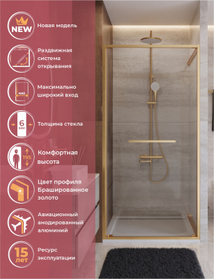 Душевая дверь CEZARES LUX-B-FS-11-120-C-BORO фото в интернет-магазине Русалия