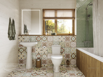 Унитаз - компакт с сиденьем Pro белый 1.P215.5.S00.00B.F Santeri фото в интернет-магазине Русалия