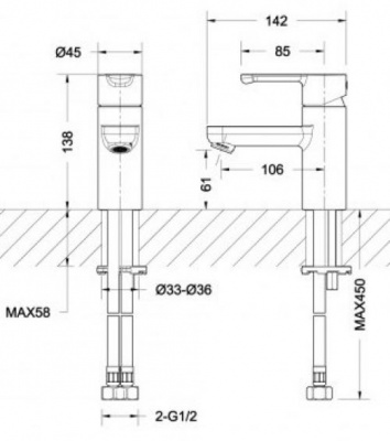 Смеситель для умывальника Stream F13783C-2 Bravat фото в интернет-магазине Русалия