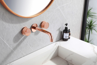 Смеситель ABBER Wasser Kreis AF81122RG для раковины скрытого монтажа, розовое золото фото в интернет-магазине Русалия