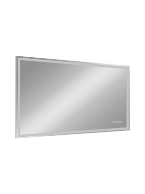 Зеркало с подсветкой Mercury 1200x700 часы, антизапотевание ЗЛП690 Continent фото в интернет-магазине Русалия