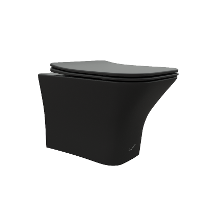 Унитаз VETTORE Aria MB подвесной безободковый черный матовый, ТЕРМООБЖИГ (не плёнка) CT7506 Ceruttispa (480х340х350) фото в интернет-магазине Русалия