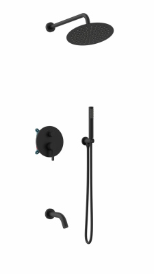 Душевой комплект Villa VSFW-1VL3MB встраиваемый, 3 режима, черный Vincea фото в интернет-магазине Русалия
