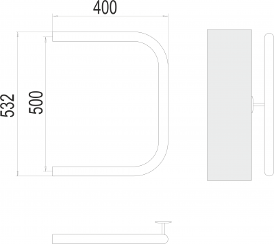 Водяной полотенцесушитель П-образный 1"  500х400 4620768881459 Terminus фото в интернет-магазине Русалия