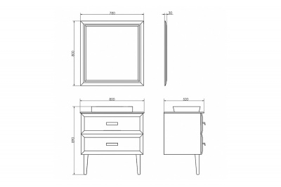 COMFORTY. Зеркало "Империя-80" белый глянец фото в интернет-магазине Русалия
