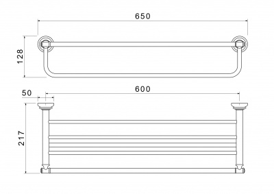 Полка для полотенец AQUATEK, полир. золото AQ4515PG КЛАССИК фото в интернет-магазине Русалия