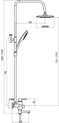 Душевая стойка Fmark (FM2402) фото в интернет-магазине Русалия