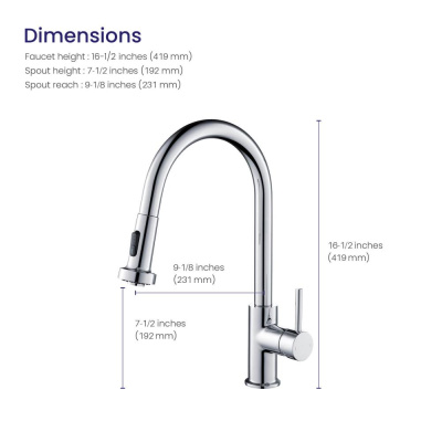 Смеситель для кухни с выдвижной лейкой Timo Saona хром (2316/00FL) фото в интернет-магазине Русалия