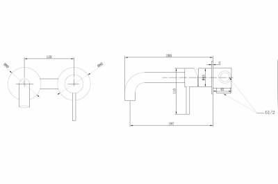 Смеситель ABBER Wasser Kreis AF8112 для раковины скрытого монтажа, хром фото в интернет-магазине Русалия