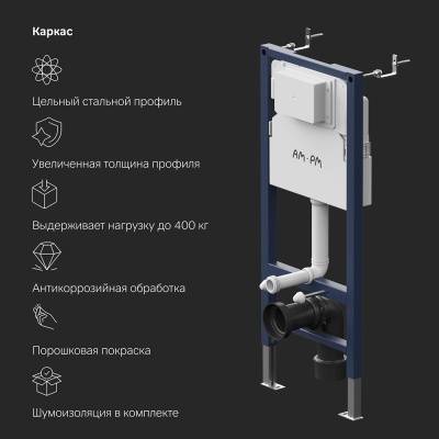 I012709.0151 PrimeFit инсталляция для подвесного унитаза с клавишей PrimeFit L, хром глянц Am.Pm фото в интернет-магазине Русалия