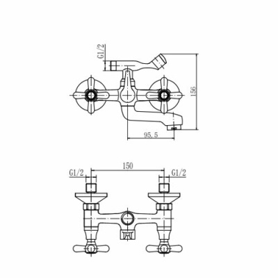 Смеситель для ванны и душа FASHUN хром (A3025) фото в интернет-магазине Русалия