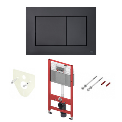 Комплект 4 в 1 инсталляция для подвесного унитаза с черной клавишей 9400414 TECE фото в интернет-магазине Русалия