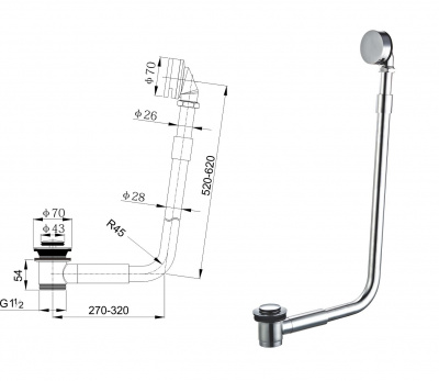 Слив-перелив автоматический Diamant PUCSHO фото в интернет-магазине Русалия