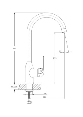 Смеситель для кухонной мойки RUSH Fiji (FI1835-23) фото в интернет-магазине Русалия
