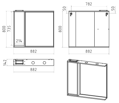Зеркальный шкаф Balaton 90 левый (белый) BAL-04090-01-Л Brevita фото в интернет-магазине Русалия