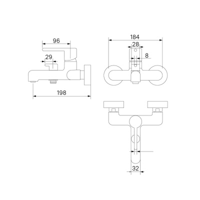 Смеситель для ванны, хром, Aiger, IDDIS (AIGSB00i02WA) фото в интернет-магазине Русалия