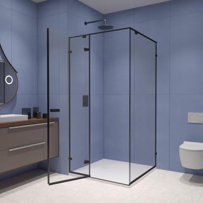Душевой уголок RGW SV-030B 1000x1000, профиль черный, стекло прозрачное фото в интернет-магазине Русалия