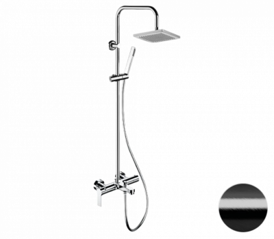 Душевая система с изливом Remer Energy EY34X7SS9SSCFP, черный брашированный хром фото в интернет-магазине Русалия