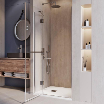 Душевая дверь RGW HO-008 1000, стекло прозрачное, профиль хром фото в интернет-магазине Русалия