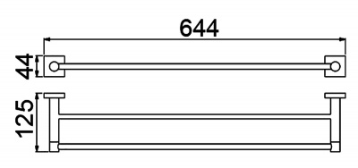 Полотенцедержатель двойной Timo Selene (12056/03) черный фото в интернет-магазине Русалия