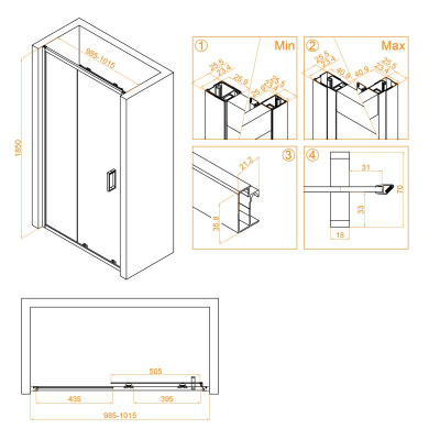 Душевая дверь RGW CL-14 1000, стекло прозрачное, профиль хром фото в интернет-магазине Русалия