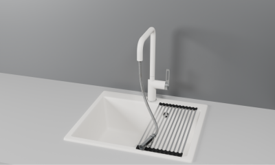 Смеситель для кухни GRANULA с выдвижным изливом (8173, АРКТИК (БЕЛЫЙ)) фото в интернет-магазине Русалия