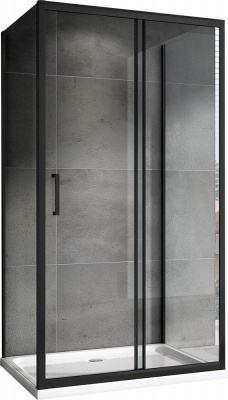 Душевой уголок ABBER Schwarzer Diamant AG30170B-S90B-S90B 90х170 прямоугольный, профиль черный, прозрачное стекло фото в интернет-магазине Русалия