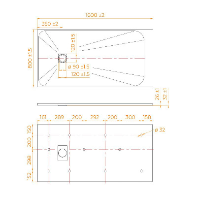 Душевой поддон прямоугольный RGW TSS-W Белый 80x160, стеклокомпозит фото в интернет-магазине Русалия
