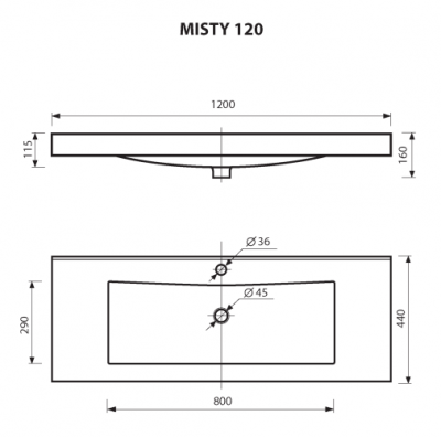 Тумба София 120 с раковиной Misty Мисти 120 Misty фото в интернет-магазине Русалия