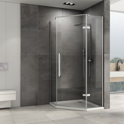 Душевой уголок ABBER Ewiges Wasser AG05080 80х80 трапеция, профиль хром, прозрачное стекло фото в интернет-магазине Русалия