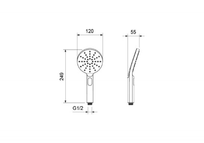 Ручной душ Select 120 3 jet AQUATEK, матовый черный AQ2006MB ОБЕРОН фото в интернет-магазине Русалия