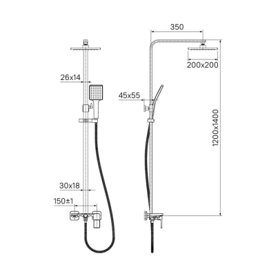 Душевой гарнитур IDDIS Bild (BILSB1Fi06) фото в интернет-магазине Русалия