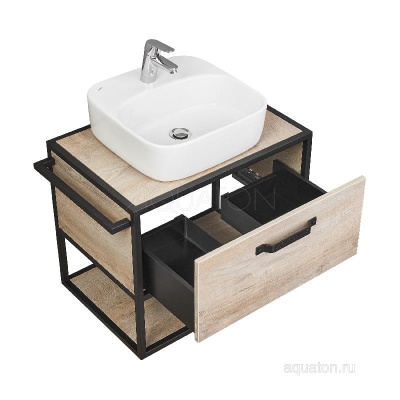Тумба под раковину AQUATON Лофт Фабрик 65 дуб эндгрейн 1A242301LTDU0 фото в интернет-магазине Русалия