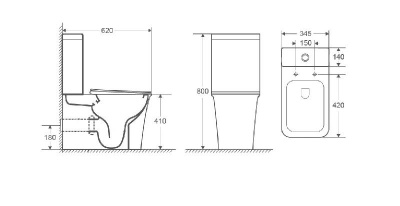 Унитаз ARNO напольный безободковый Ceruttispa CT7838 (620х345х800) фото в интернет-магазине Русалия