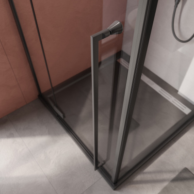 Душевой уголок Cezares LINER-A-1-90-C-NERO-R фото в интернет-магазине Русалия