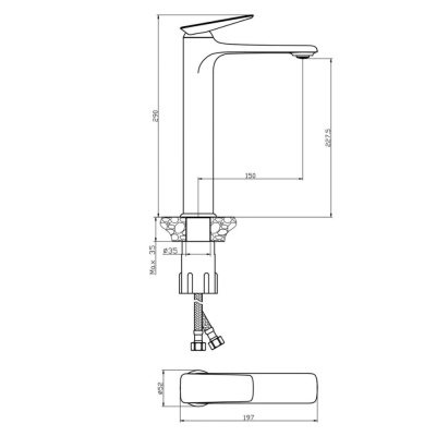 Смеситель для раковины-чаши OLIVE'S TARONE хром (38133TN) фото в интернет-магазине Русалия