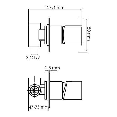 Elbe 7452 Смеситель для душа Wasserkraft фото в интернет-магазине Русалия