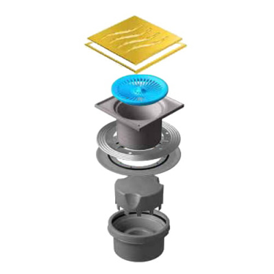 Точечный трап Pestan Confluo Standard 15х15 Tide Gold (13000160) фото в интернет-магазине Русалия