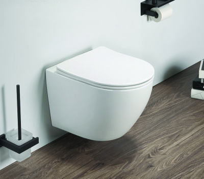 Унитаз подвесной безободковый Grado Торнадо с сиденьем микролифт AZ-0046-UQ Azario фото в интернет-магазине Русалия