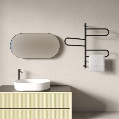 Полотенцесушитель электрический Vincea VTD-1R2CBE 44х80, черный, таймер фото в интернет-магазине Русалия