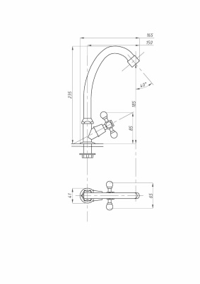 Кран для холодной воды FAUZT FZs-101-54 тип Кр-ЦБА фото в интернет-магазине Русалия