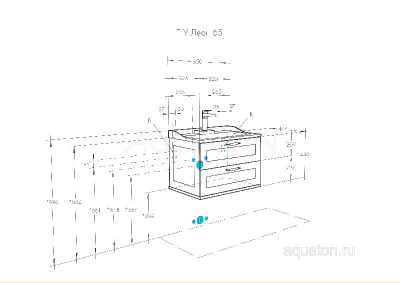 Тумба под раковину AQUATON Леон 65 дуб бежевый 1A187001LBPR0 фото в интернет-магазине Русалия