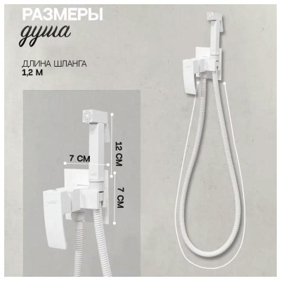 Гигиенический душ со смесителем встраиваемый Hansberge H3077WW, белый фото в интернет-магазине Русалия