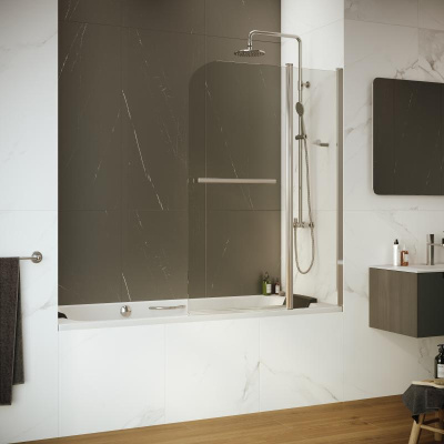 Шторка на ванну RGW SC-12, стекло прозрачное, профиль хром фото в интернет-магазине Русалия